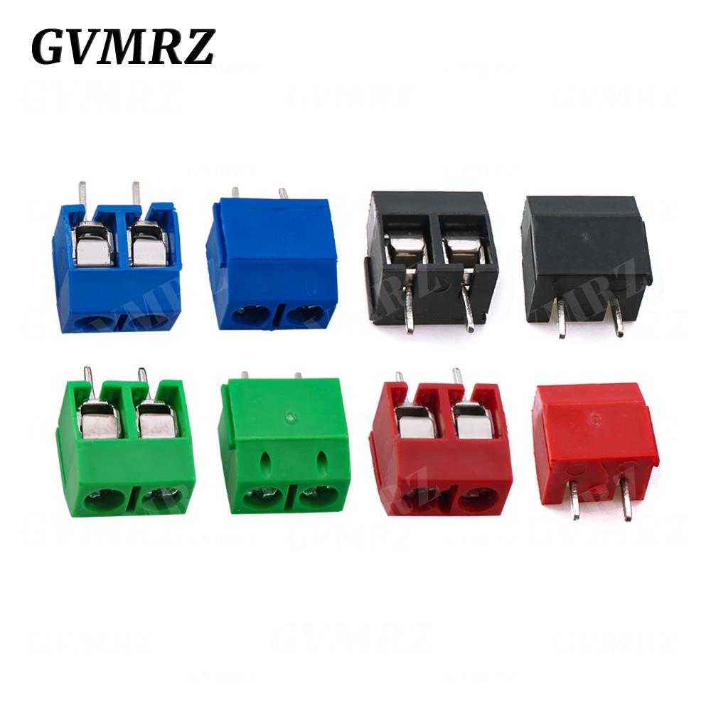 10PCS PCB Terminal Block Connector Pitch 5.0mm KF301 Straight Pin 2P 3P Screw PCB Terminal Blocks Connector Blue Black Green