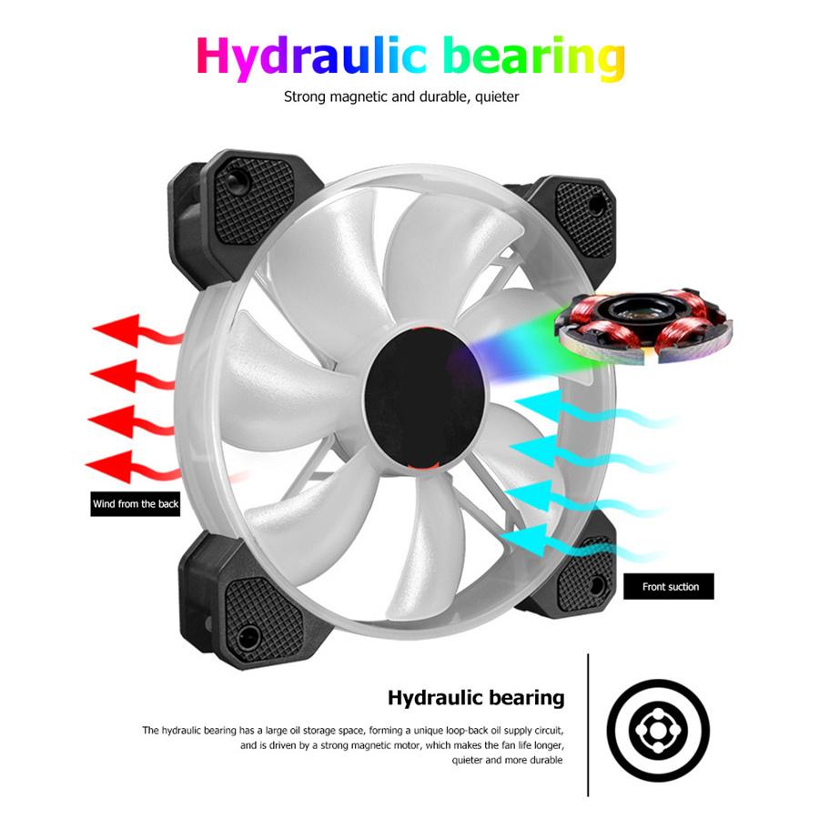 6Pcs Ventilateurs De Boîtier PC 120mm RGB Silencieux