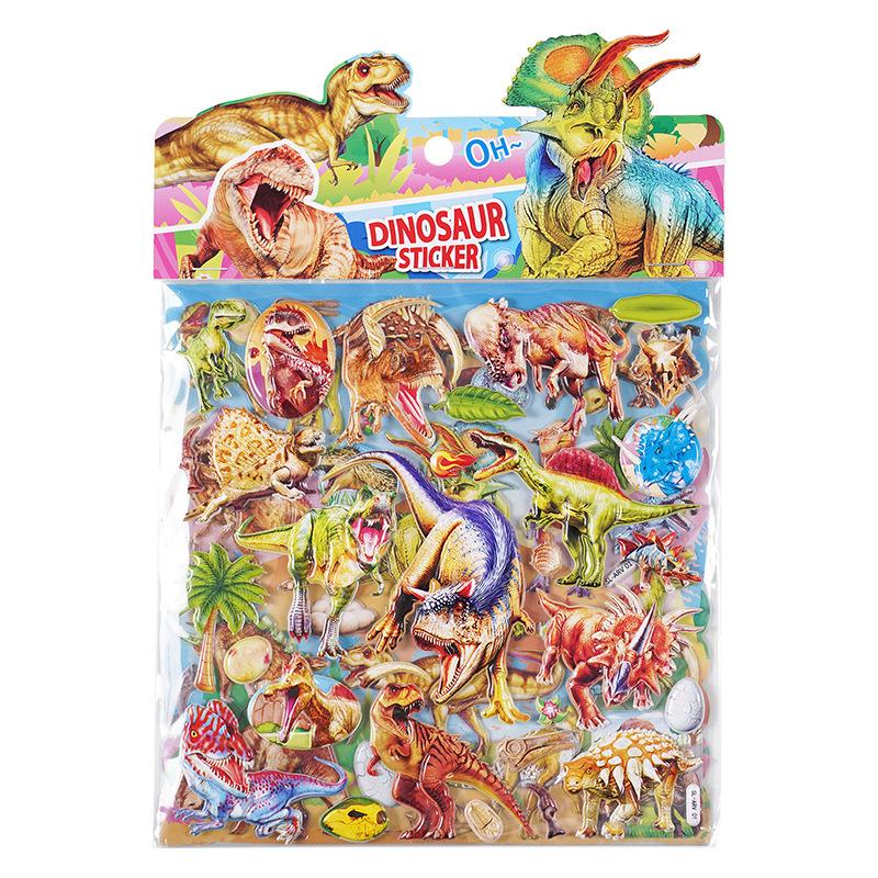 Realistic 3D Double-Layer T-Rex Bubble Sticker for Early Learning