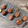 Pack of 6Pcs Artificial Steak Keychain Key Holder Bag Charm For Key Organization and Backpacks Keychain Accessories