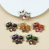 1PC Cat Brooch Cartoon Two Cats Cute Zinc Alloy Versatile Pin Buckle Clothing Accessories Diamond Inlaid