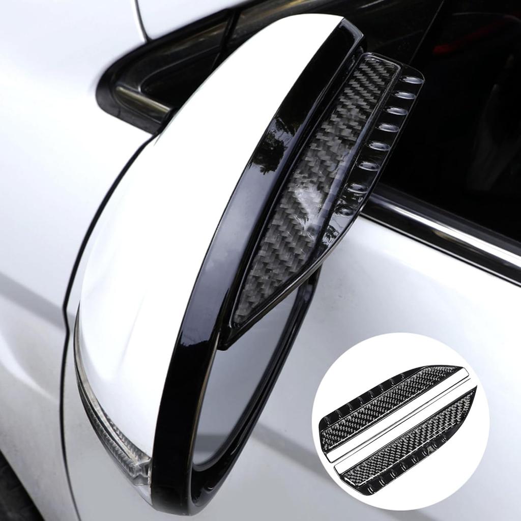 2PCS Rearview Mirror Rain Visor Guard, Carbon Fiber Mirror Rain-Proof Sun Visor Side,Rainproof Waterproof Auto Rearview Mirror Cover Accessories,