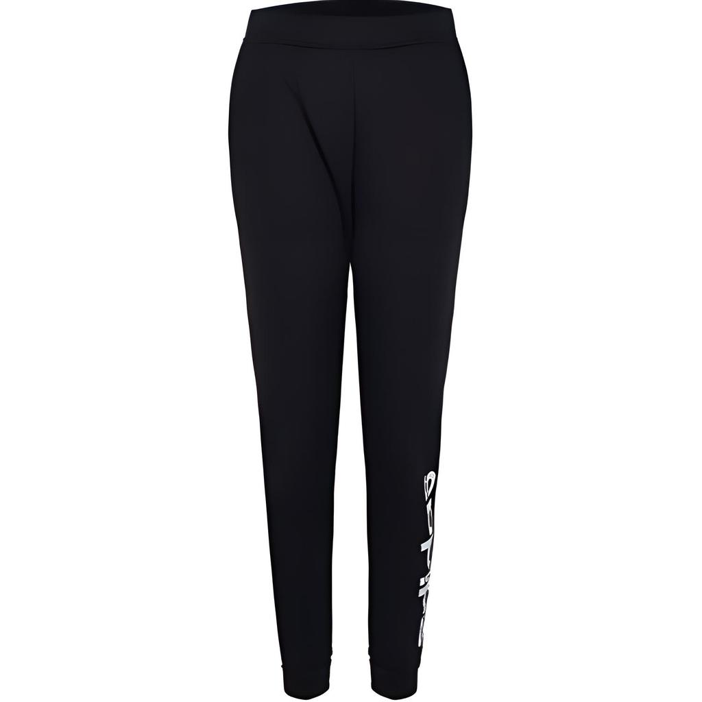 Adidas Letter Print Mid-Rise Comfortable Soft Simple Knitted Sports Pants Women Pants Black CV7573