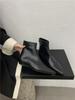 Inner heightening fashion boots 2025 new sewing line simple pointed and ankle boots flat short boots women's thin boots