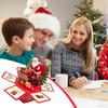 3D Pop-Up Christmas Cards Santa Design Hexagonal Holiday Ornaments with Envelopes for Home, Party, Wedding Decoration