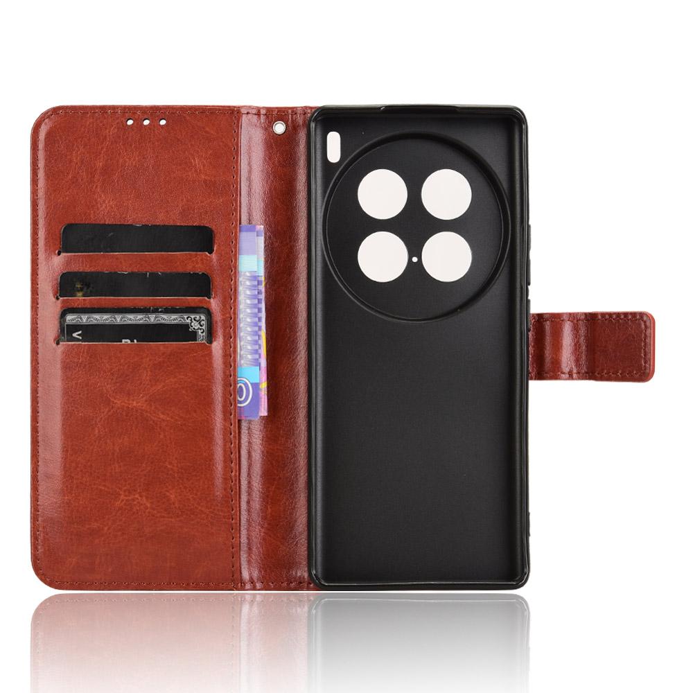 For vivo X100 Ultra 5G Protective Case Leather Wallet Phone Cover Crazy Horse Texture