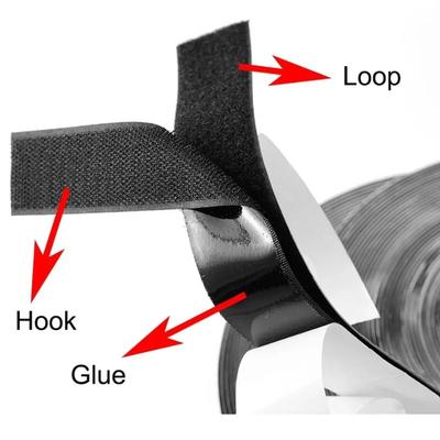 Fita de Fixação Autoadesiva Forte Gancho e Argola Fita Mágica de Nylon Adesivo com Tira Adesiva para DIY 20MM (1/3/5M)