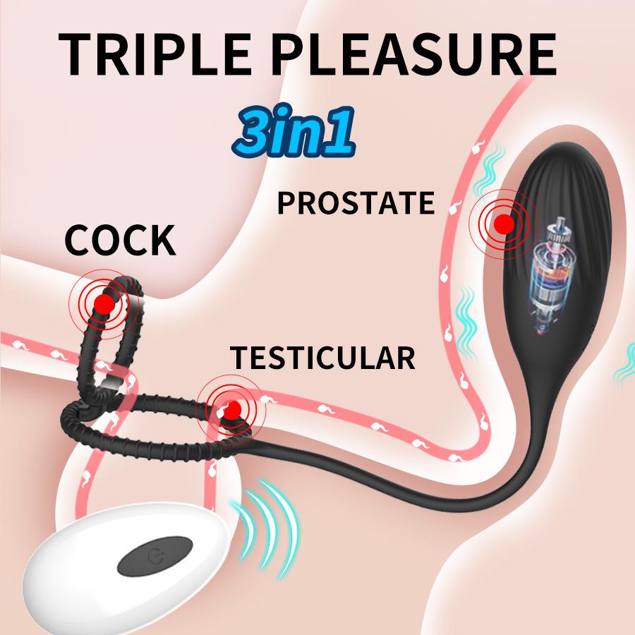 Double Ring Vibrating Anal Plug & Prostate Massager for Couples
