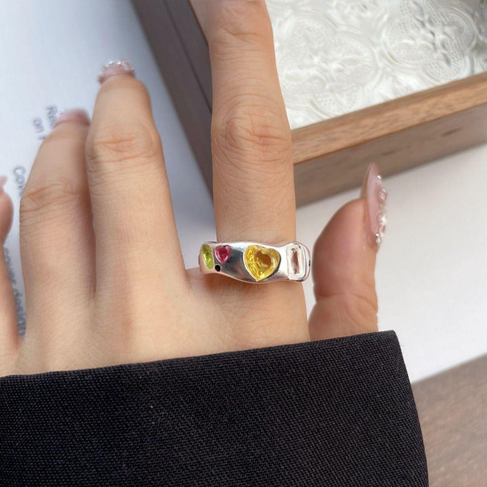 Irregular Shape Crystal Ring Minimalist Handmade Opal Ring Fashionable Gemstone Ring Girls Gift