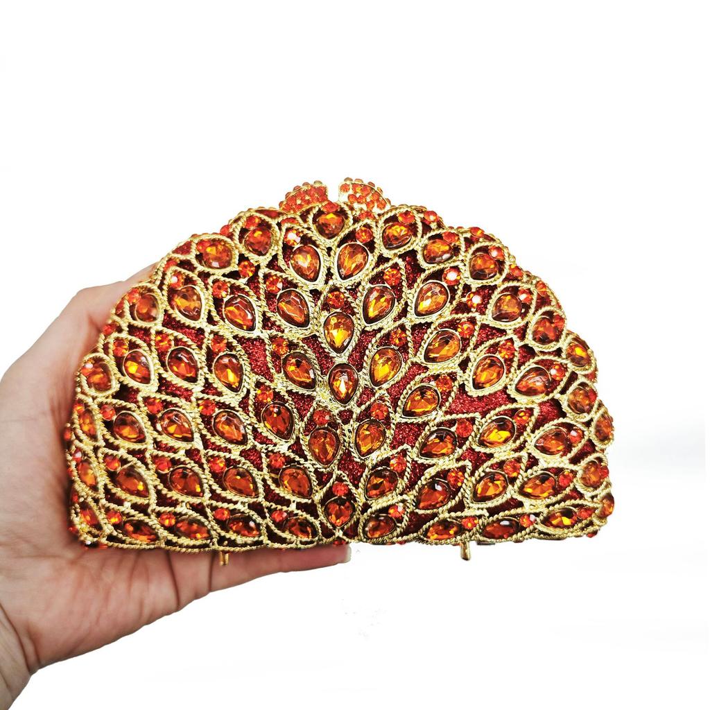 Lady Multi Color Gems Clutch Crystal Evening Handbag Women Party Prom Bag Bridal Clutches Wedding Purse for Banquet