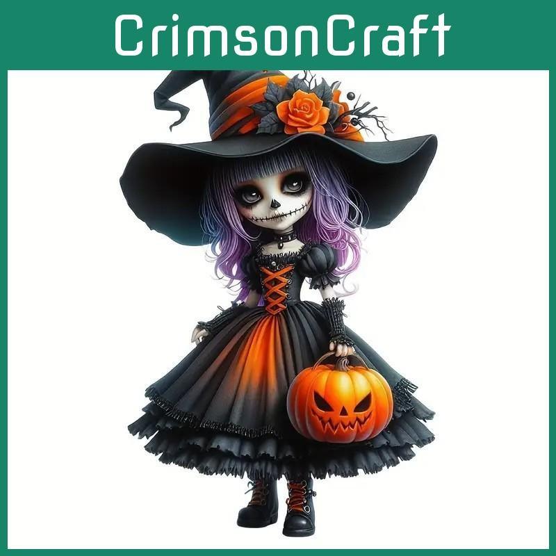 Acrylic Halloween Car Ornament Cute Witch Decor Auto Interior Accessory Tree