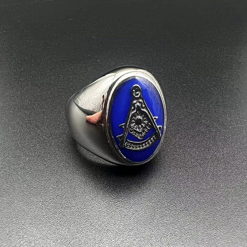 

Мужское кольцо из титановой стали позолоченное масонское кольцо на палец модные хип-хоп персональные ювелирные аксессуары для мужчин 7