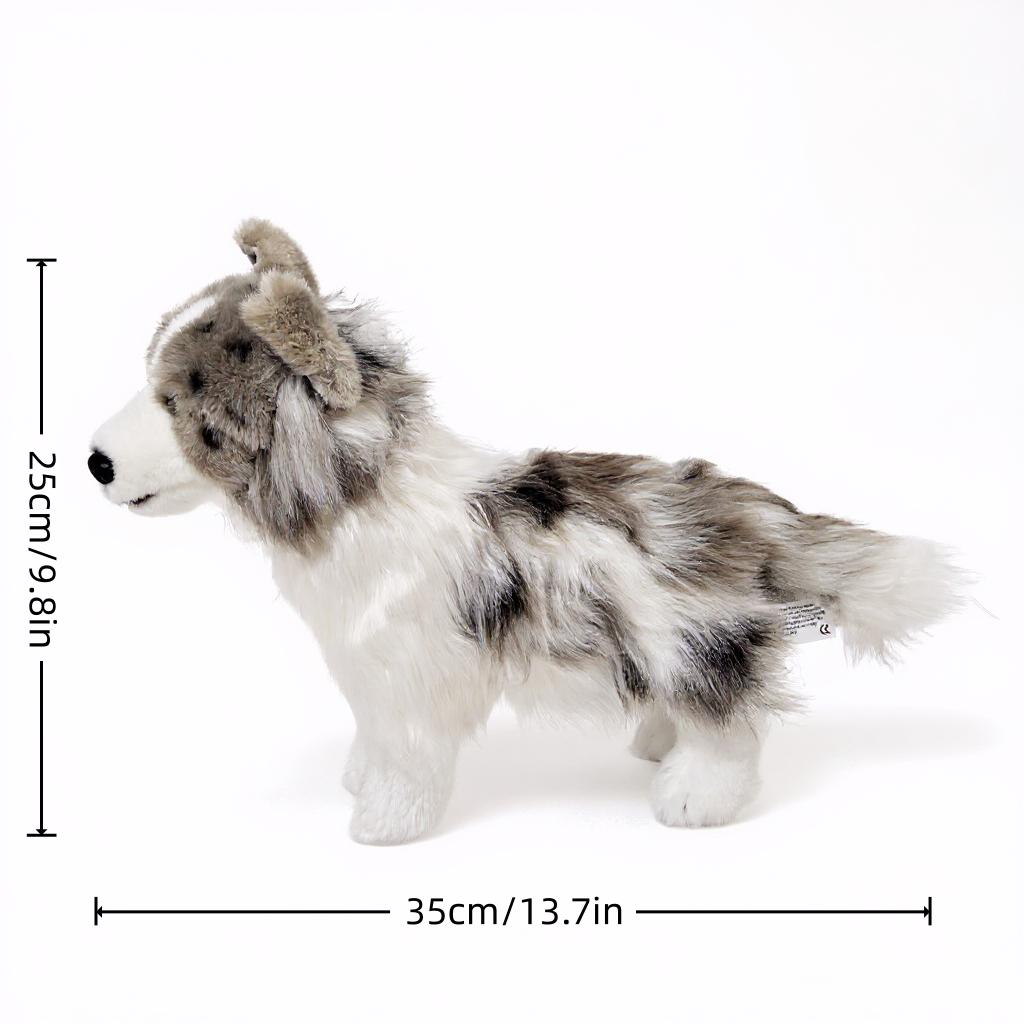 Realistic Border Collie Plush Toy Highly Detailed Soft Hugable Stuffed Animal Comforting Playmate Gift For Kids