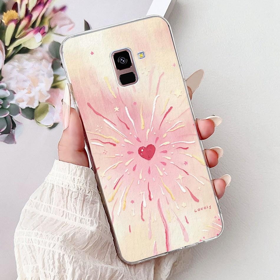 Phone Case For Samsung Galaxy A8+ (2018) SM-A730F / A8 (2018) SM-A530F Elegant Floral Butterfly Soft Silicone TPU Cases