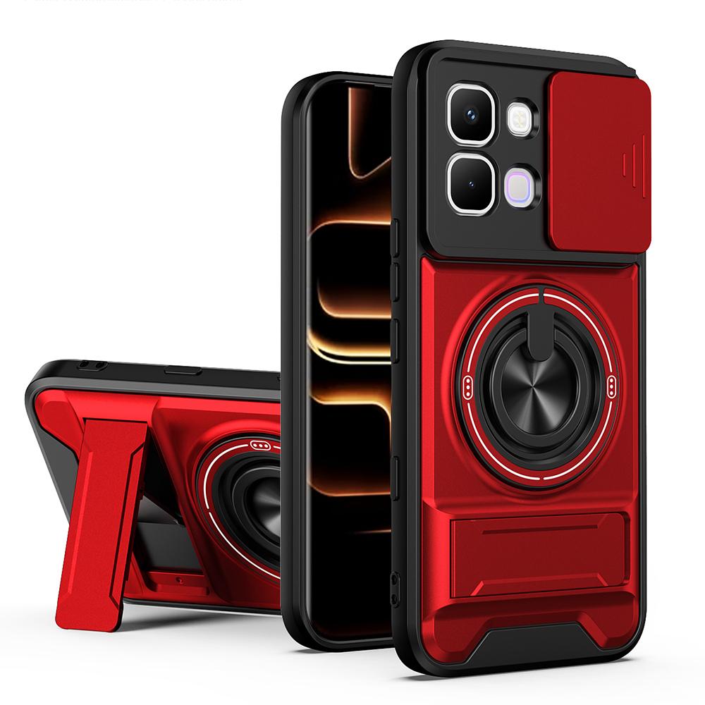 KEYSION Magnetic Phone Case for Infinix Note Edge 5G Slide Camera Protection Upright Kickstand 360° Ring Shockproof Back Cover