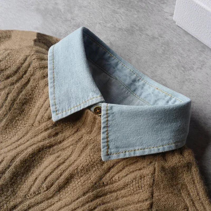 Lace Novelty Fake Collar for Women Shirt Front Ties Detachable Collar Stand Dress Sweater Girls False Collar