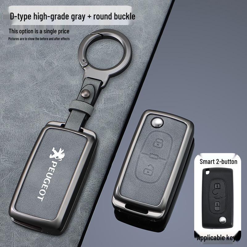 Leder Schlüsseletui für Dongfeng Peugeot 408/308/3008/4008/2008/5008 Metallmodelle