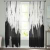 Black Oil Painting Abstract Texture Chiffon Sheer Curtains for Living Room Bedroom Decoration Window Tulle Curtains Drapes