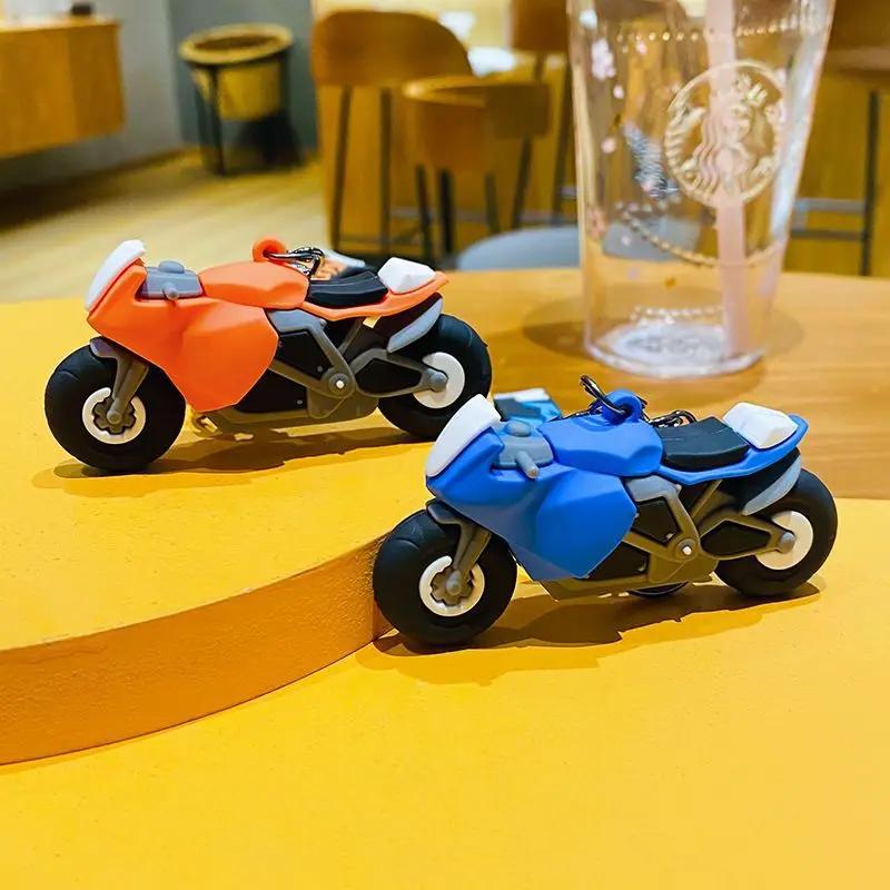 Car Keychain Motorcycle Style Keyring Bag Backpack Charm Car Hanging Pendant Motor Racing Boys Girls Gift Keychain Accessories