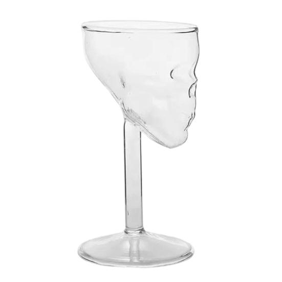Totenkopf Schnapsgläser, Kreativer Gotischer Wodka Whiskey Tumbler Kelch, Borosilikatglas Spirituosenbecher für Bar Zuhause, Halloween Party Geschenk
