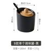 Nordic Ceramic Spice Jar Black White Simple Porcelain Salt Pepper Shaker Bamboo Lid Round Seasoning Storage Jars Kitchen Storage