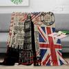 Londres Gran Bretaña Big Ben Bandera Manta de Tiro Cálida Manta de Microfibra Manta de Franela Decoración de Dormitorio Mantas para Cama Sofá Regalo