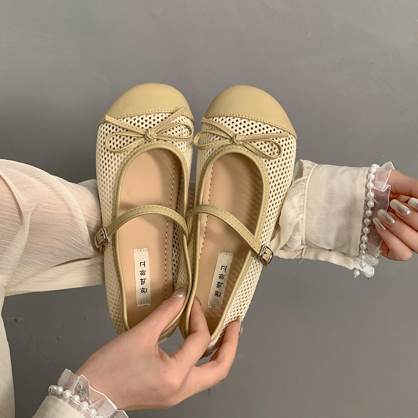 

Туфли-лодочки Queen Fan с французским круглым носком, неглубоким вырезом и плоской подошвой, женские летние 2025, новые универсальные для юбки, туфли Мэри Джейн 40 жёлтый