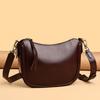 First Layer Cowhide Messenger Bag, Women'S Underarm Leather Bag, Plant Mixed Leather Retro Bucket Bag