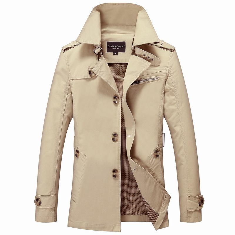 Spring and Autumn New Men's Casual Jacket Mid-Length Windbreaker Men's Washed Jacket Cross-Border Men's Jacket Plus Size Men