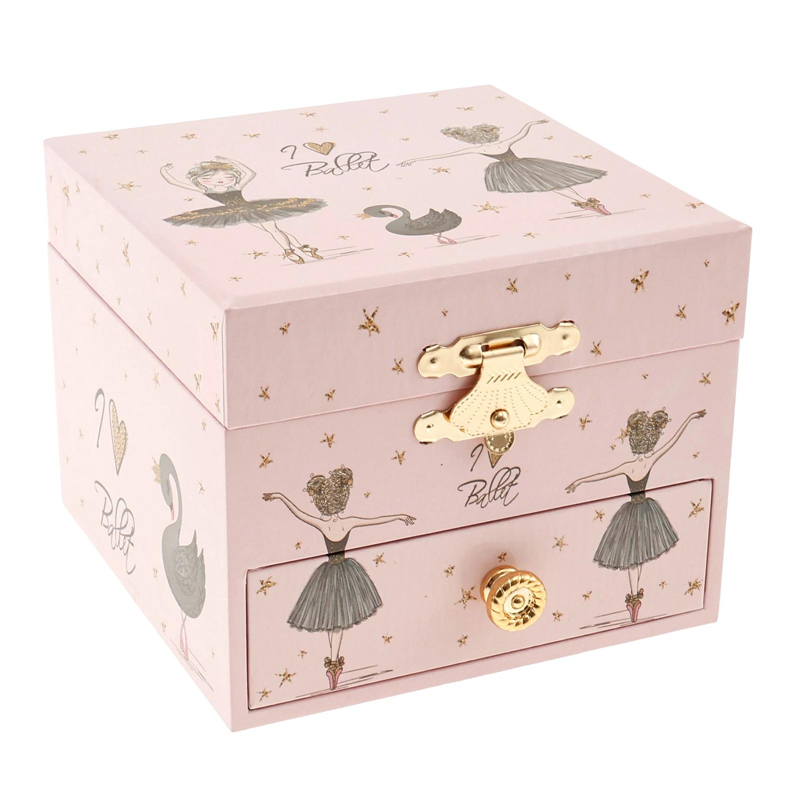 

Jewelry Storage Box 4 Inch Ballerina Black Swan Music Box Girl Present Organizing Necklace Bracelet Home Decor Kid Music Box розовый