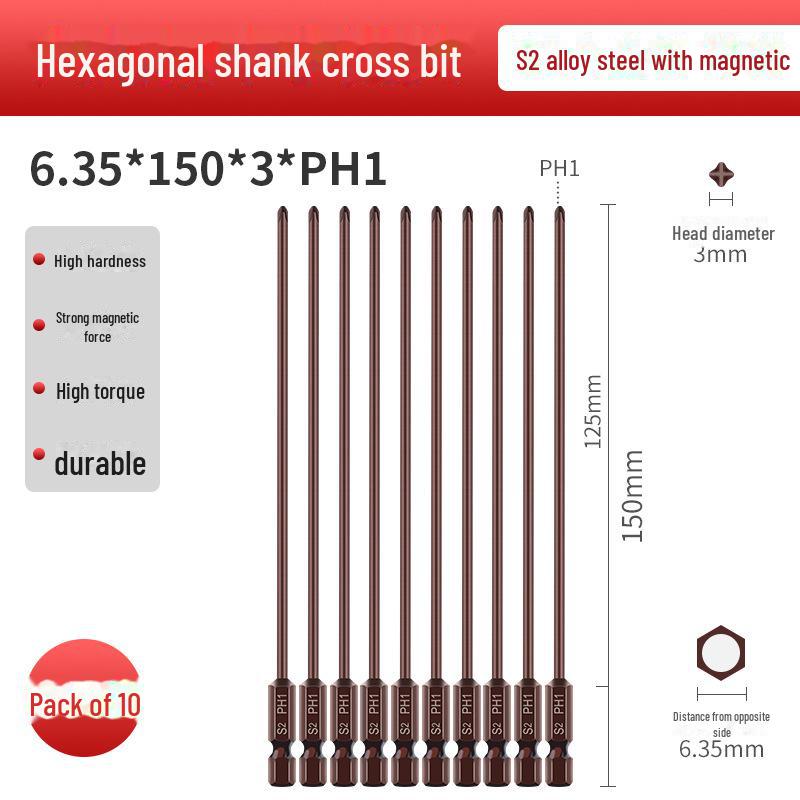 Qingwei S2 Magnetická wolframová ocelová šestihranná křížová elektrická šroubováková hlava