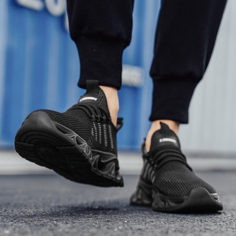 Modne sportowe buty dla młodych mężczyzn platforma duży rozmiar buty typu "blade" męskie wiosenno-letnie buty męskie z tkaniny fly-woven