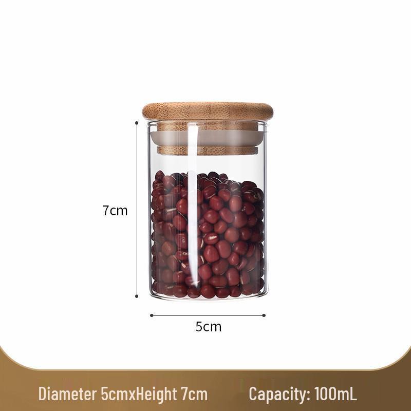 Food Grade Glass Storage Jars with Lids - Tea and Grain Container Set