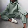 Dámská tepláková souprava s kapucí Sportovní dvoudílný set Streetwear Mikiny Pulovr Kalhoty Oblek Domácí tepláky Kalhoty Outfity