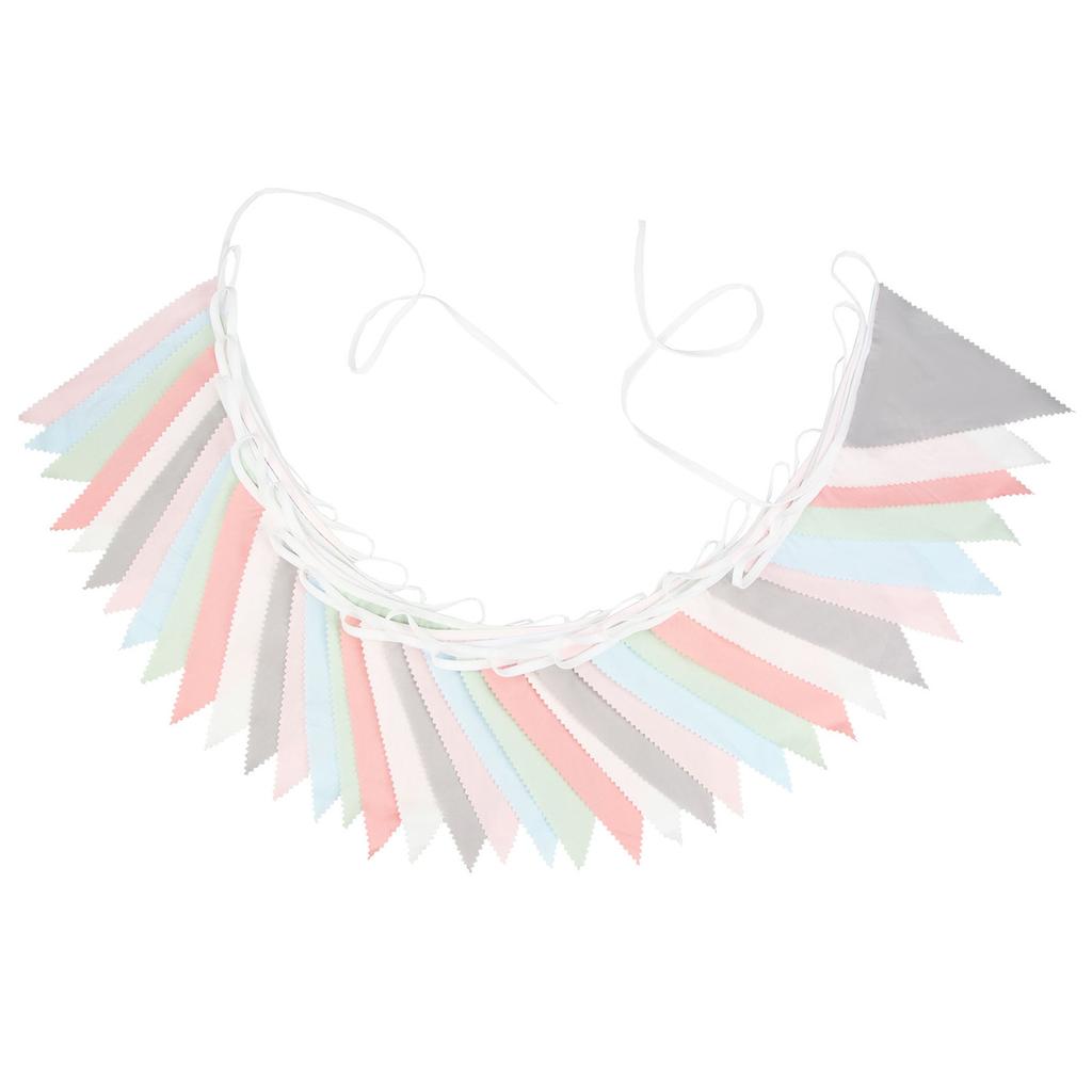 10m 36PCS Multicolor Bunting Banner Gradient Color Single Layer Cotton Pennant Children's Birthday Christmas Home Party Decor