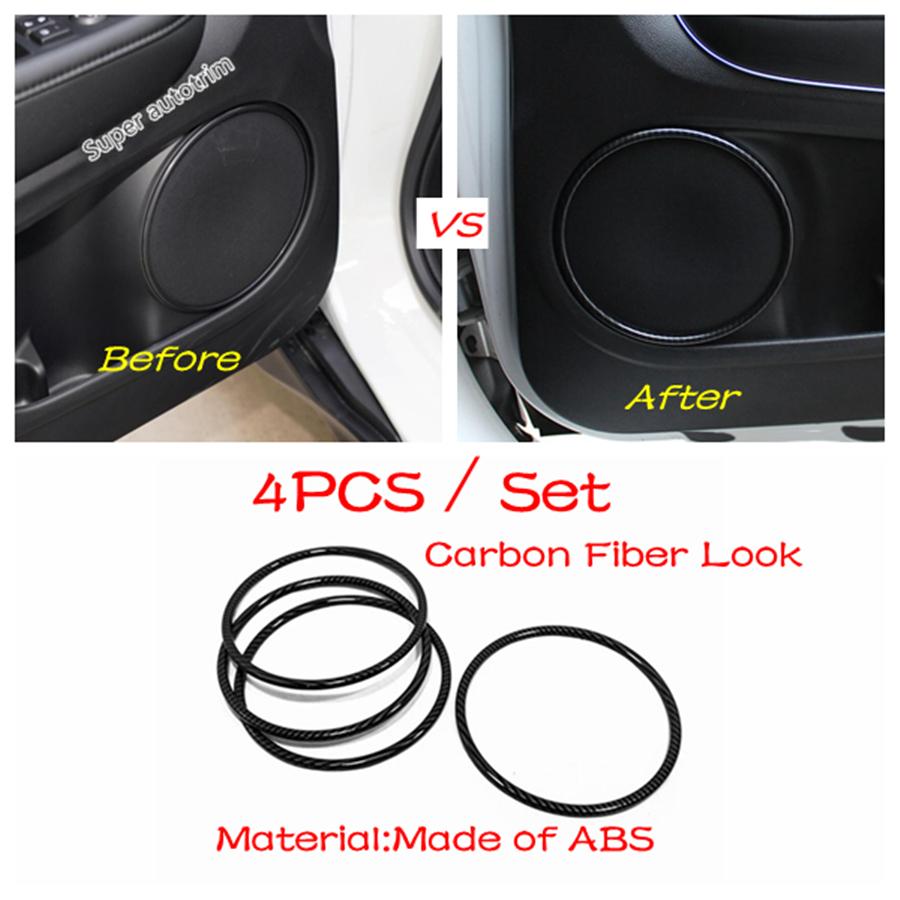Car Door Loudspeaker / Window Rise Lift Down Control Decor Cover Trim Carbon Fiber Accessories For Honda Vezel HR-V 2014 -