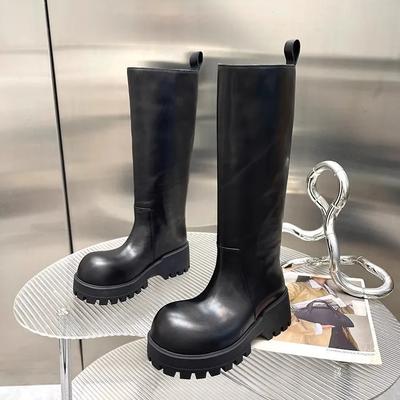 Fashion NEW Luxury Retro Style Knee High Boots Women Fashion Ladies Slip On Knight Long Boots Autumn Winter Women's Footwear