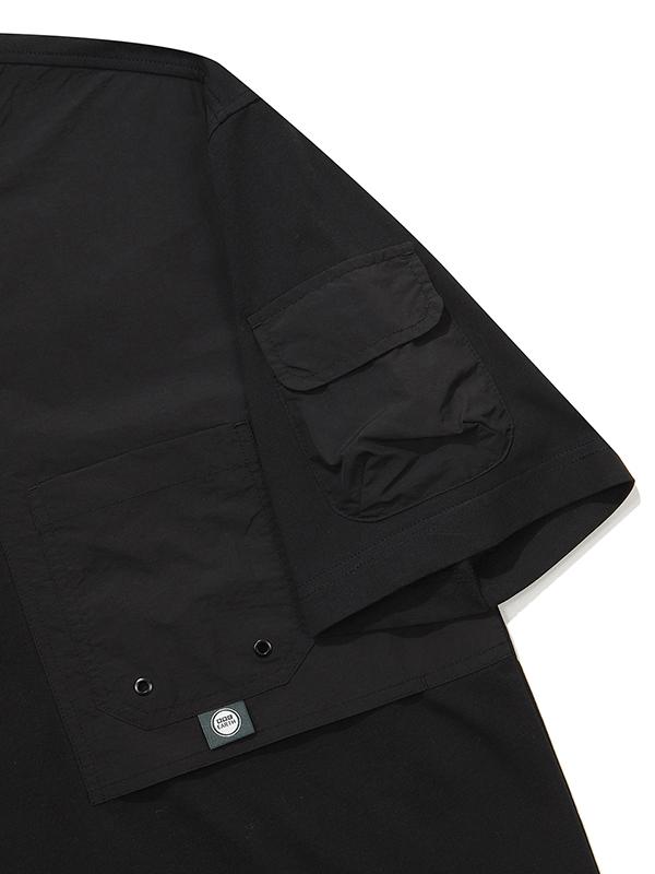 BBC EARTH Woven Patch Pocket Short Sleeve T-Shirt_Black