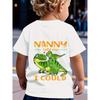 Mărimi europene Tricou de vară cu gât rotund, imprimeu cu dinozaur de desene animate și literă engleză, cu mânecă scurtă, pentru băieți și copii mici