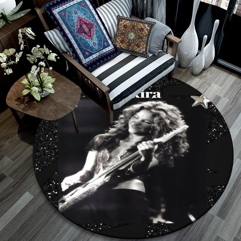 Shakira pattern round rug,Carpet Rug for Living Room Bedroom Playroom ,Non-slip Floor Mat,Holiday Gifts and Birthday Gifts.