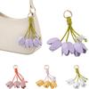 Tulip Shape Bag Charm Gold Tone Decorative Charm Elegant Keychain Pendant  Gift Accessory