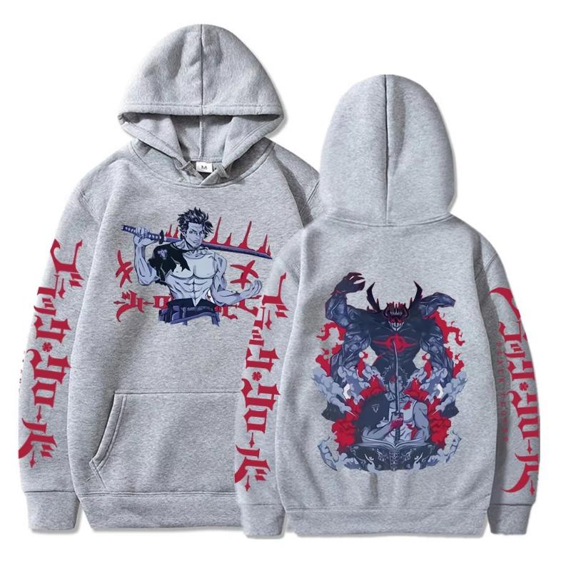Black Clover Japanese Anime Hoodie Yami Sukehiro Graphic Sweatshirts Men's Harajuku Clothes Casual Oversized Sportswear