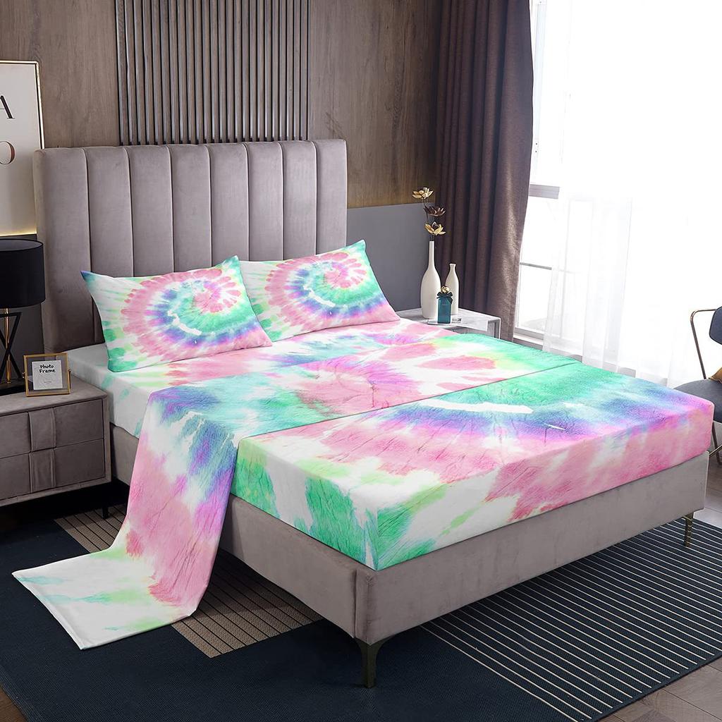 Cartoon cherry blossom panda pattern bed hat four-piece bedding set bedroom dormitory bedding decoration