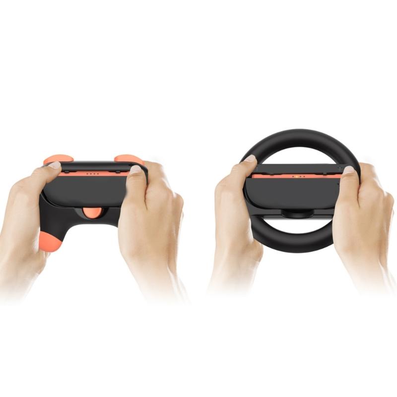Racing Game Controller Grips Set Ergonomic Handles And Steering Wheel Compatible For NS2 Console