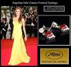 Ruby Red 18K Princess Cut CZ Dangle Hollywood Celebrity Jewelry Earrings, Gold, Diamond, Earrings, 18KGP,