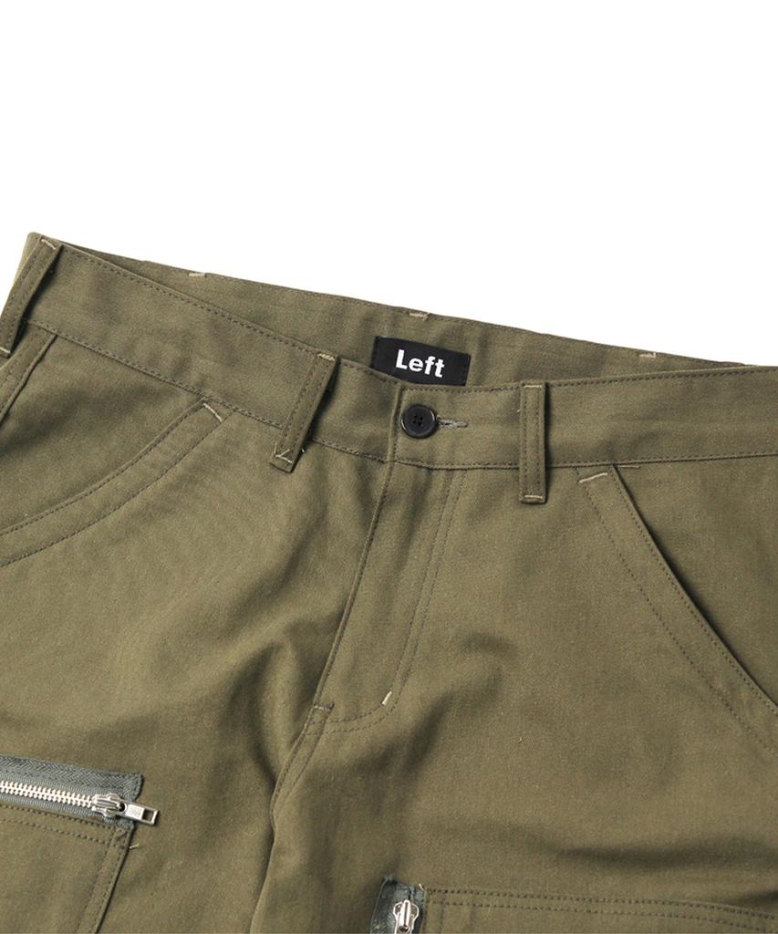 LEFTSEOUL Zipper Cargo Pants [Olive]