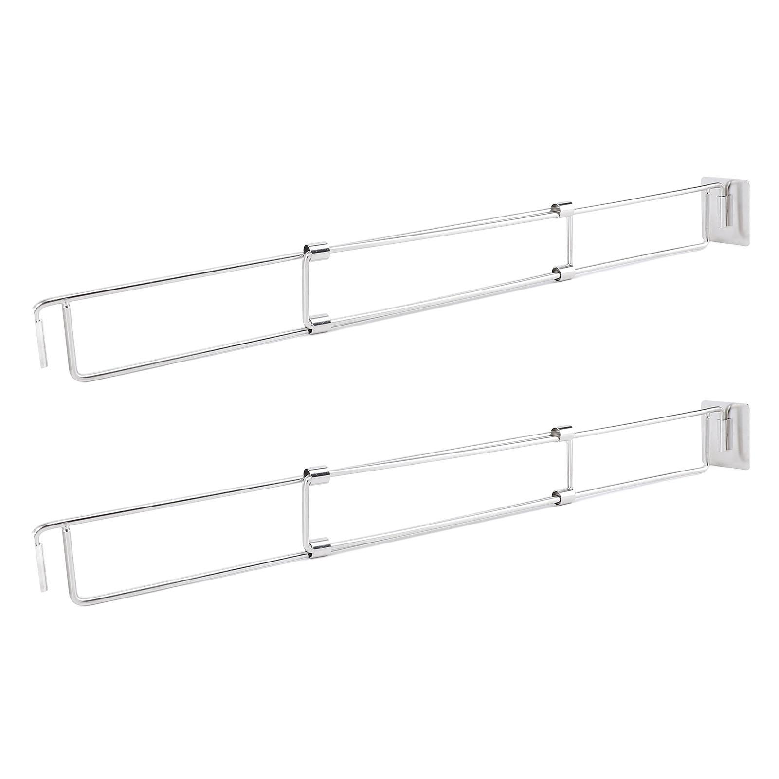 

2pcs RV Shower Corner Storage Bar Adhesive 12.5 to 22.5in Adjustable Stainless Steel RV Refrigerator Shelves Bar for