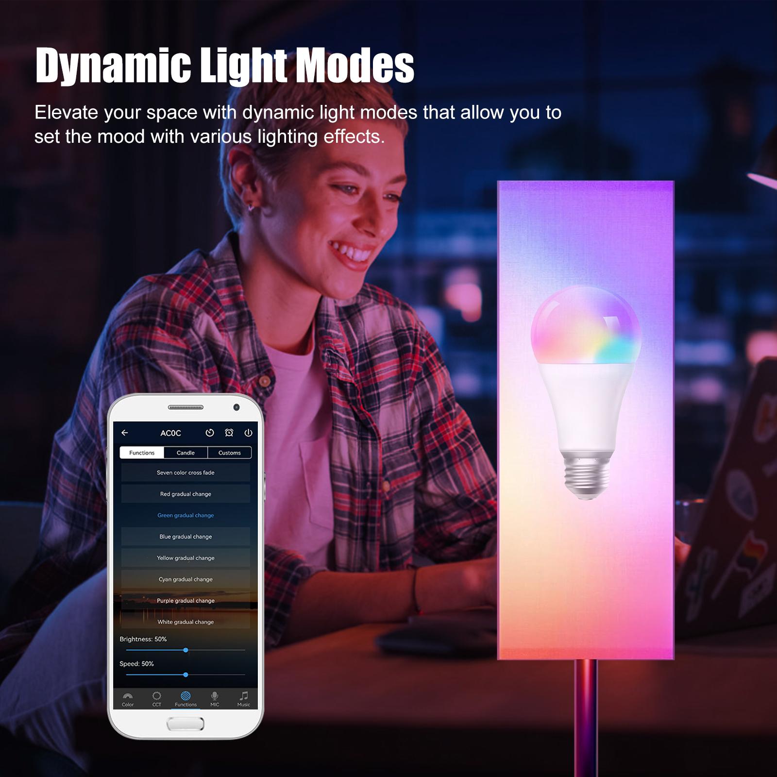 Умная лампочка RGB+CCT с подключением BT — фото 6