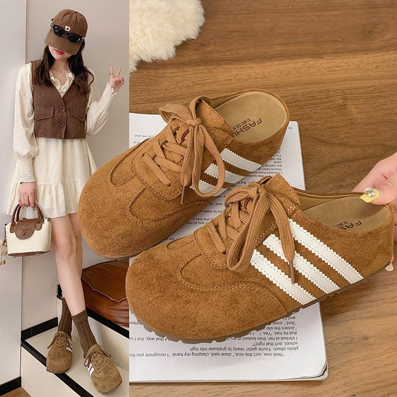 Dexun Shoes Women's 2025 New Spring and Autumn Flat Bottom Inner Height Increase Retro Casual Versatile Sports Shoes Super Hot Soft Sole