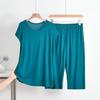 Summer Women's Pijamas Modal Sleeveless Thin O-Neck Pullover Pajamas Set Solid Color Loose Home Suit